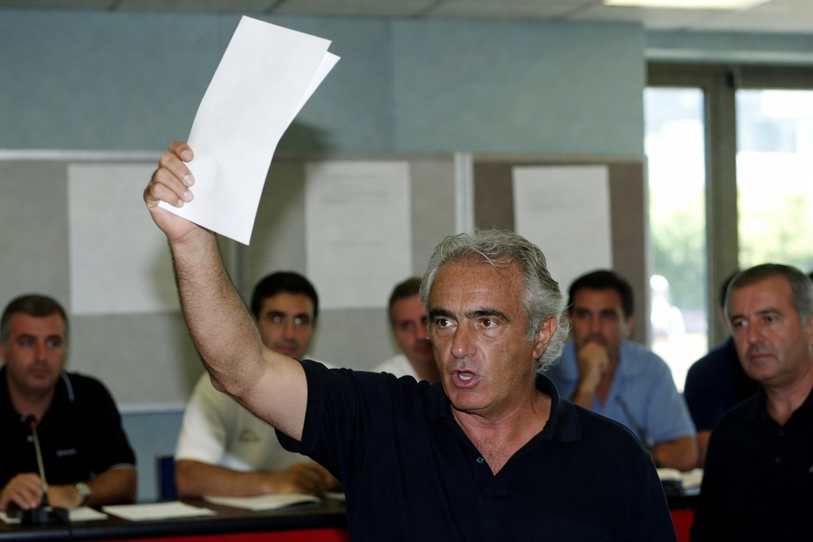 Briatore Called a Judge Nasty at Monza — Sports satirical illustration by Roast Station