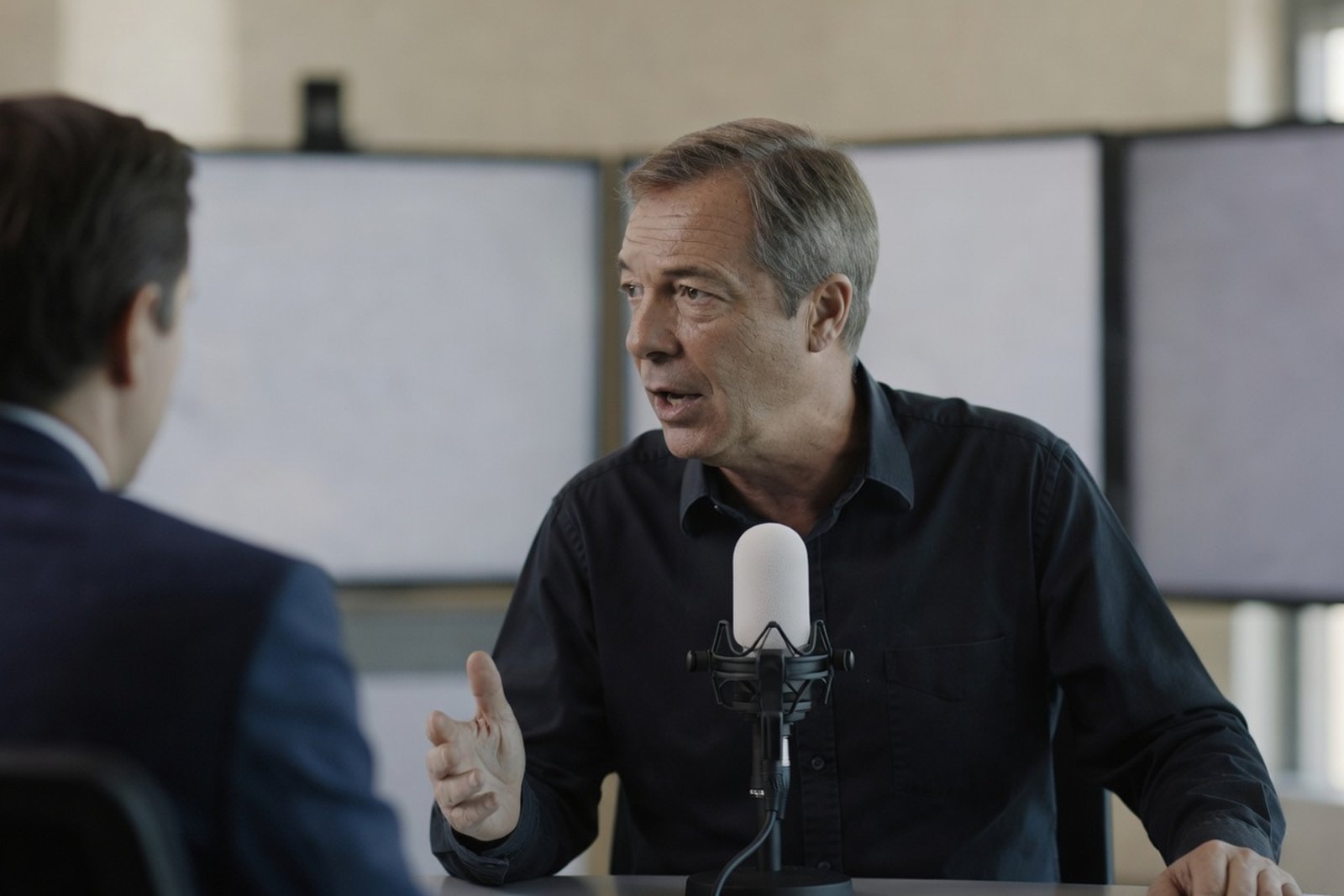 Farage Wasn't Listening on the BBC — Politics satirical illustration by Roast Station