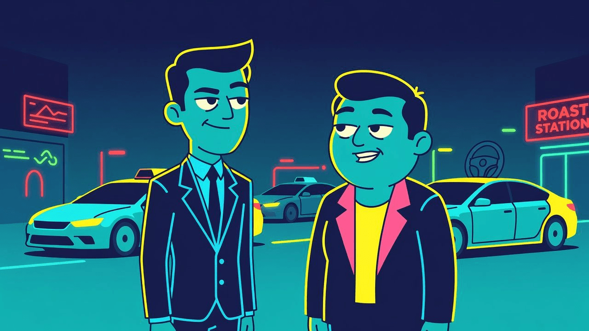 Go's Record IPO Funds Robotaxis to Dodge Driver Drought — Tech satirical illustration by Roast Station