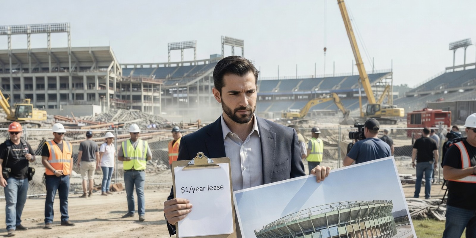 Harris Got RFK Land for a Dollar a Year — Sports satirical illustration · SPICY tier · Roast Station editorial