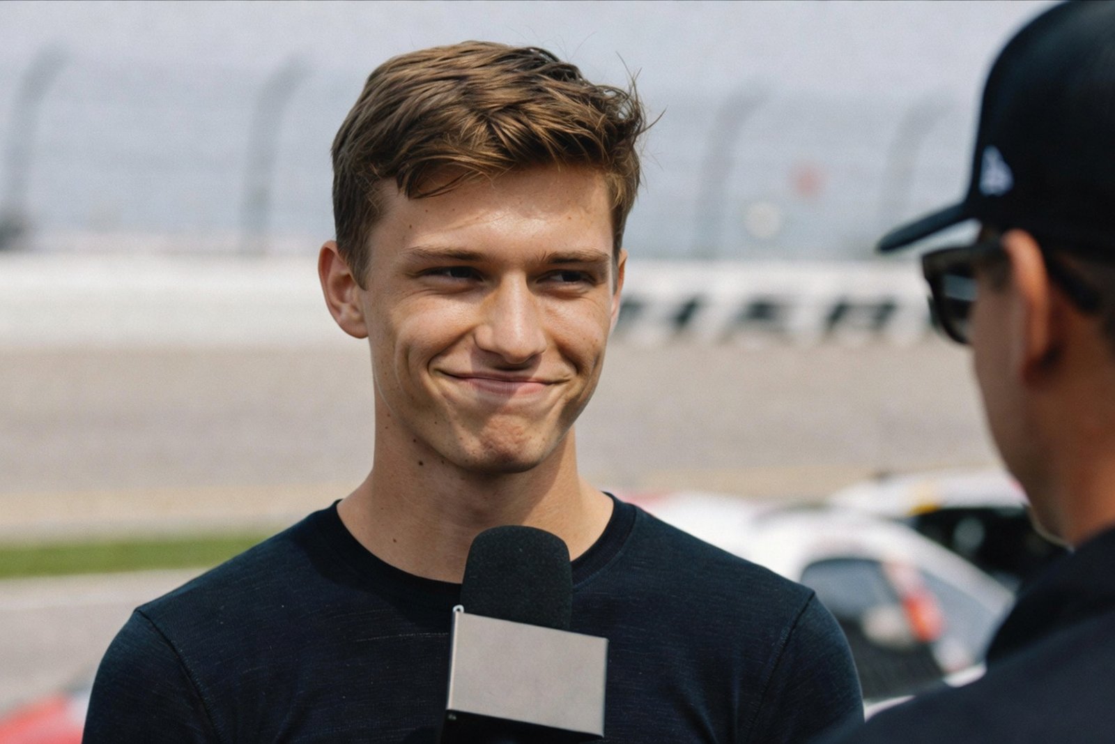 Hocevar Spun Keselowski for Clicks at Darlington — Sports satirical illustration by Roast Station