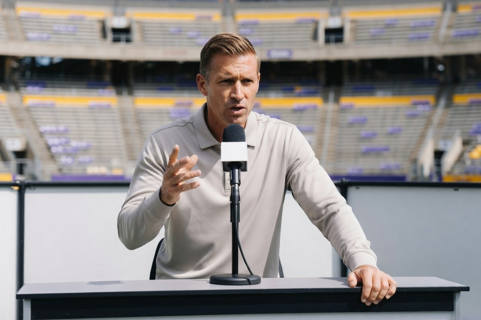 Kiffin Folded on GameDay in Baton Rouge — Sports satirical illustration by Roast Station