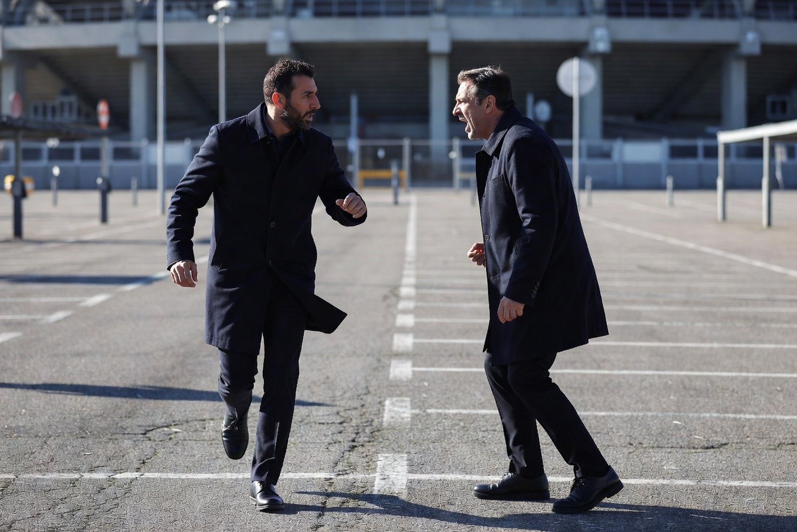 Percassi Chased D'Amico into Monte Mario Parking — Sports satirical illustration by Roast Station