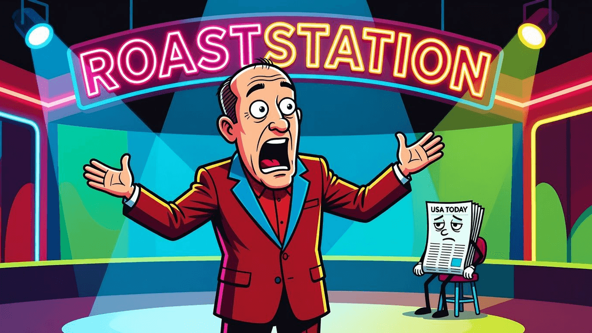 USA Today's Big Story Is: They Still Exist — Sports satirical illustration · SPICY tier · Roast Station editorial